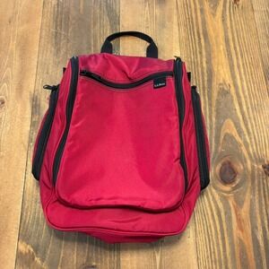 L.L. Bean Hanging Toiletry Personal Organizer Travel Bag Large Red 245362